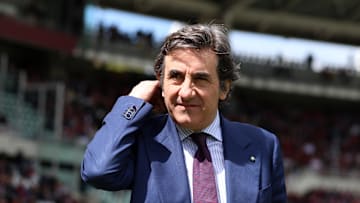 Urbano Cairo president of Torino Fc looks on during the...