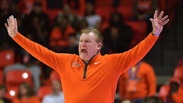 Feb 25, 2025; Champaign, Illinois, USA;  Illinois Fighting Illinois head coach Brad Underwood during the second half against the Iowa Hawkeyes at State Farm Center. Mandatory Credit: Ron Johnson-Imagn Images