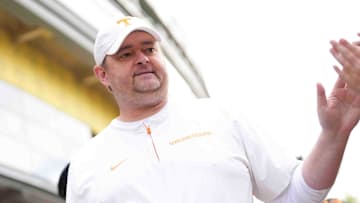 Tennessee head coach Josh Heupel at the Vol Walk before the Orange & White spring game, Saturday, April 12, 2025.