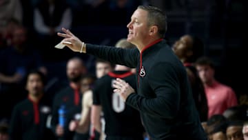 Jan 4, 2025; Oxford, Mississippi, USA; Georgia Bulldogs head coach Mike White gives direction during the second half against the Mississippi Rebels at The Sandy and John Black Pavilion at Ole Miss. Mandatory Credit: Petre Thomas-Imagn Images