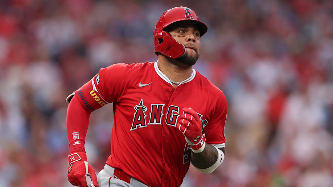 Los Angeles Angels third base Yoan Moncada (5) runs the bases Los Angeles Angels third base Yoan Moncada (5) runs the bases
