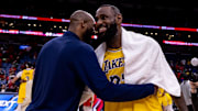 Los Angeles Lakers forward LeBron James after the play-in game of the 2024 NBA playoffs against the New Orleans Pelicans.