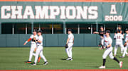 Oregon State warms up before playing against Tulane in the Corvallis Regional of the NCAA Tournament Friday, May 31, 2024, at Goss Stadium in Corvallis, Ore.