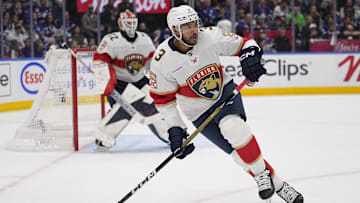 May 18, 2025; Toronto, Ontario, CAN; Florida Panthers defenseman Seth Jones (3) skates against the Toronto Maple Leafs during the first period of game seven of the second round of the 2025 Stanley Cup Playoffs at Scotiabank Arena. Mandatory Credit: John E. Sokolowski-Imagn Images