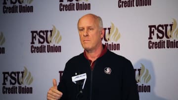 FSU tight ends coach Chris Thomsen at the FSU National Signing Day Party on Feb. 5, 2020.

Img 4519
