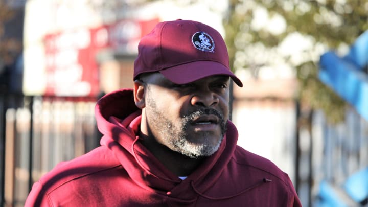 Wide receivers coach Ron Dugans at FSU football practice on March 6, 2019.

Img 0873