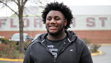 2020 three-star offensive tackle Richie Leonard at FSU junior day on Feb. 2, 2019

Img 0612