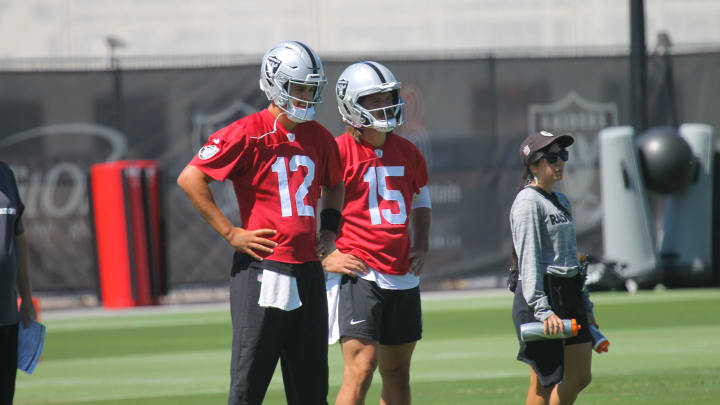 Las Vegas Raiders Aidan O'Connell, and Gardner Minshew from Mandatory Mini-Camp 2024