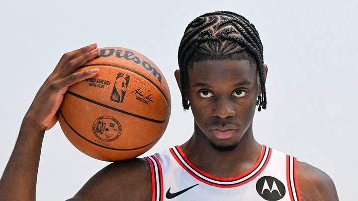 Sep 28, 2026; Chiacgo, Il, USA;  Chicago Bulls forward Caleb Wilson (8) poses during media day.  Mandatory Credit: Matt Marton-Imagn Images