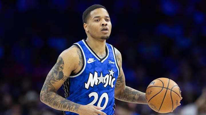 Orlando Magic guard Fultz dribbles the ball against the Philadelphia 76ers during the second quarter at Wells Fargo Center. Orlando Magic guard Fultz dribbles the ball against the Philadelphia 76ers during the second quarter at Wells Fargo Center.