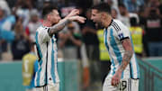 Lionel Messi (left) and Nicolás Otamendi have played 96 times for Argentina together.