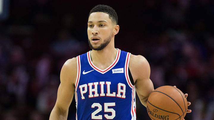 Philadelphia 76ers guard Ben Simmons (25) dribbles against the New York Knicks during the third quarter at Wells Fargo Center. 
