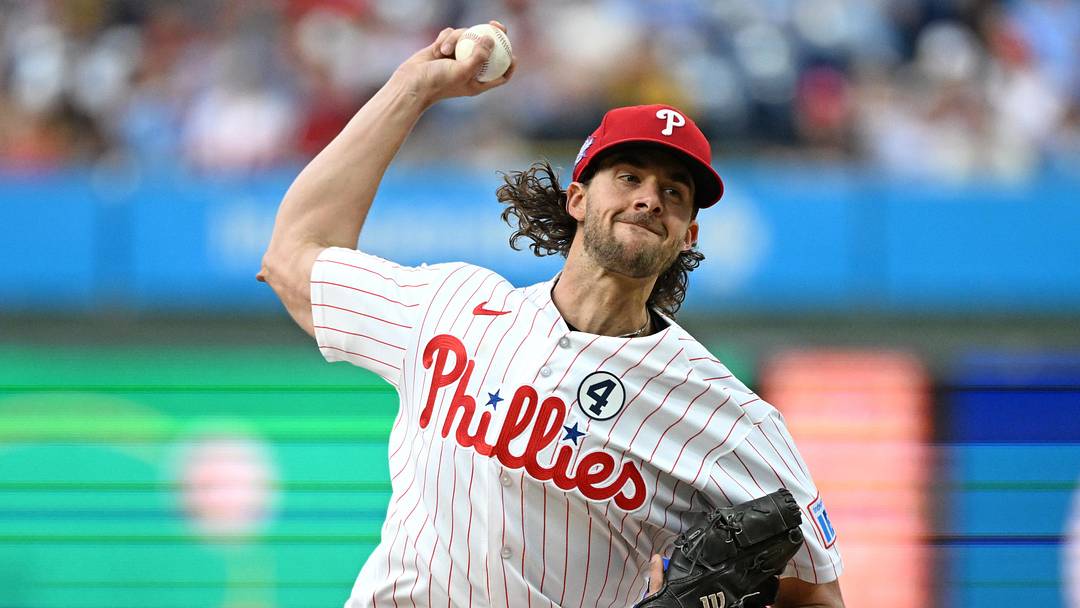 Jun 2, 2026; Philadelphia, Pennsylvania, USA; Philadelphia Phillies pitcher Aaron Nola (27) throws a pitch during the second inning against the San Diego Padres at Citizens Bank Park. Mandatory Credit: Eric Hartline-Imagn Images Jun 2, 2026; Philadelphia, Pennsylvania, USA; Philadelphia Phillies pitcher Aaron Nola (27) throws a pitch during the second inning against the San Diego Padres at Citizens Bank Park. Mandatory Credit: Eric Hartline-Imagn Images