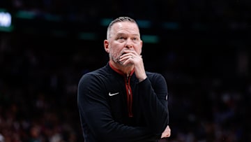 May 6, 2024; Denver, Colorado, USA; Denver Nuggets head coach Michael Malone in the first quarter against the Minnesota Timberwolves during game two of the second round for the 2024 NBA playoffs at Ball Arena. Mandatory Credit: Isaiah J. Downing-Imagn Images