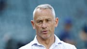 Jul 3, 2025; Chicago, Illinois, USA; Chicago Cubs president of baseball operations Jed Hoyer speaks before a baseball game between the Chicago Cubs and Cleveland Guardians at Wrigley Field. Mandatory Credit: Kamil Krzaczynski-Imagn Images