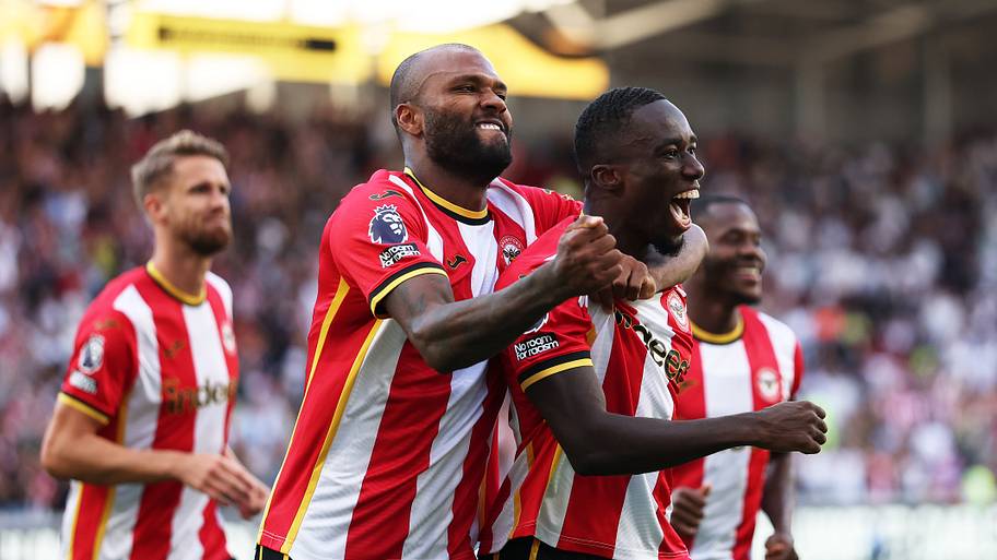 Brentford celebrating.