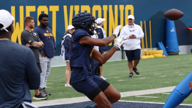 West Virginia University receiver Justin Robinson.