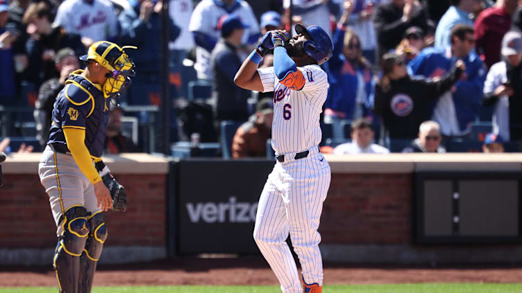 Mar 29, 2024; New York City, New York, USA; New York Mets right fielder Starling Marte (6)