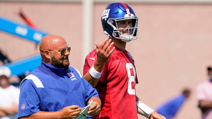 New York Giants quarterback Daniel Jones and head coach Brian Daboll