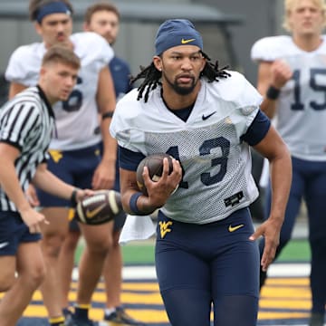 West Virginia University quarterback Jaylen Henderson