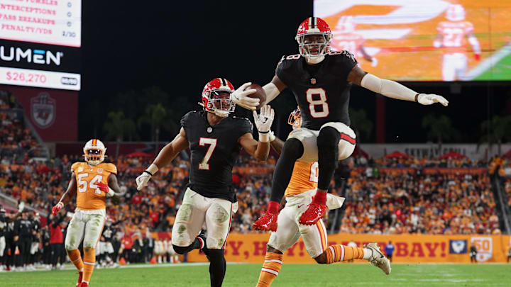 Kyle Pitts Jr. broke out against the Buccaneers on 'Thursday Night Football.' Kyle Pitts Jr. broke out against the Buccaneers on 'Thursday Night Football.'