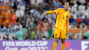 Virgil van Dijk returned to Liverpool following the Netherlands' quarter-final exit