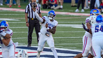 Kansas football quarterback Jalen Daniels