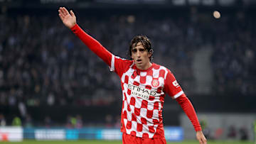 Bryan Gil during Girona's tie with Sturm Graz