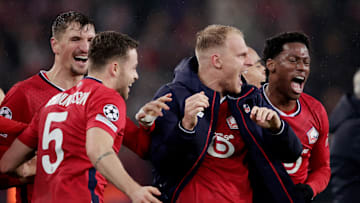 Jonathan David (right) and Lille were the surprise package of the Champions League league phase.