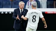 Carlo Ancelotti (left) had a positive update about Federico Valverde