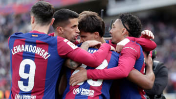 Barcelona oyuncularının gol sevinci