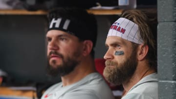 Philadelphia Phillies first baseman Bryce Harper and designated hitter Kyle Schwarber