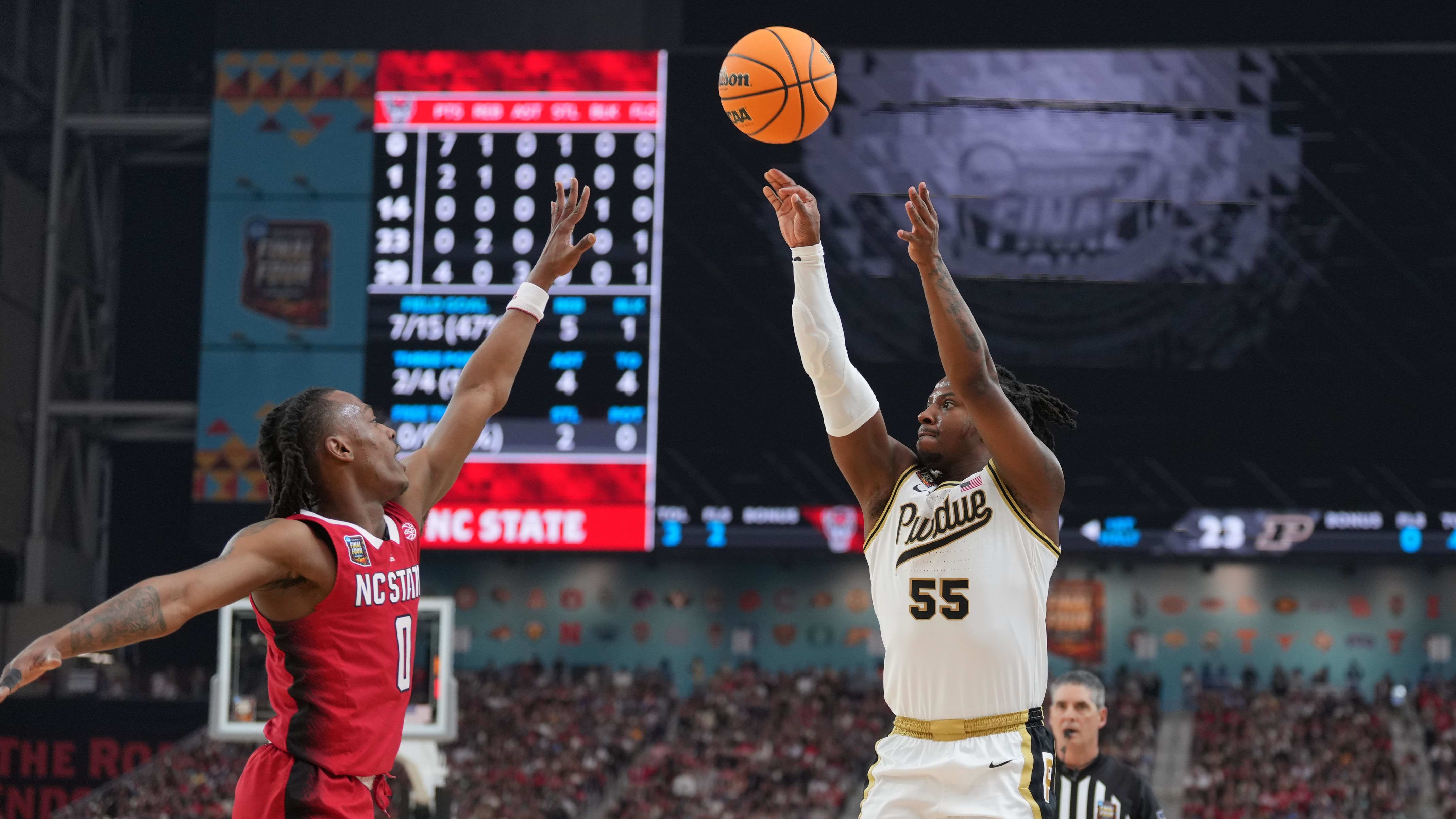 Jones’s four three-pointers were key for the Boilermakers in Saturday’s Final Four victory.