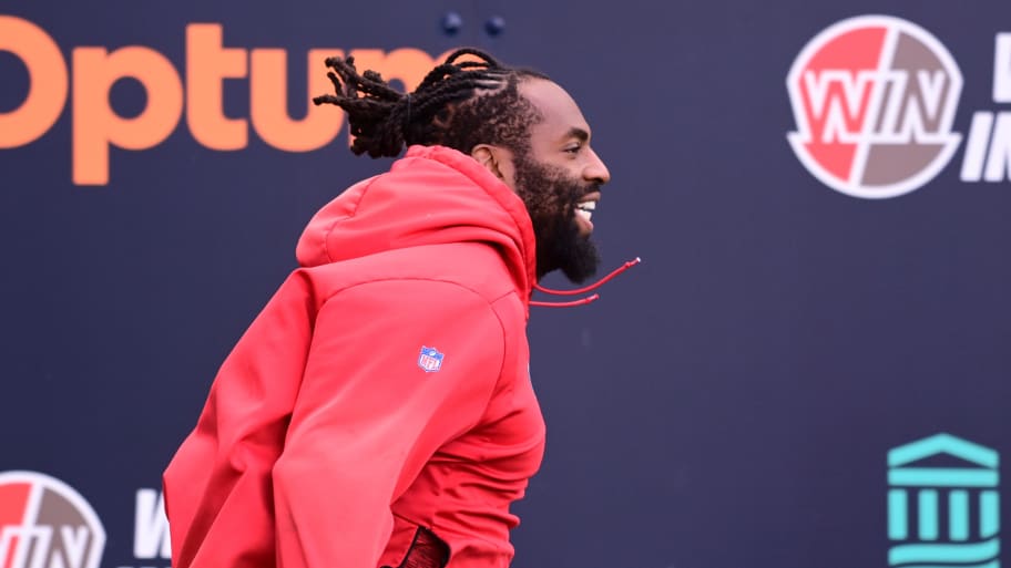 Jun 12, 2024; Foxborough, MA, USA;  New England Patriots linebacker Matthew Judon (9) runs onto the practice field at minicamp at Gillette Stadium.  Mandatory Credit: Eric Canha-USA TODAY Sports | Eric Canha-USA TODAY Sports