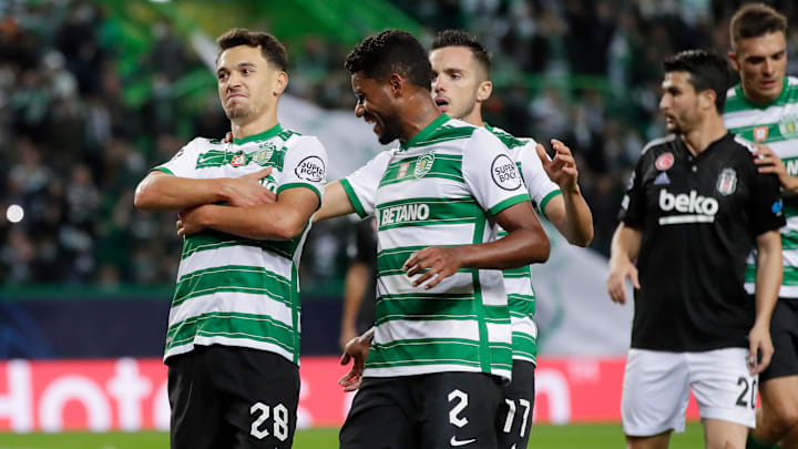 Sporting Lizbon oyuncularının gol sevinci Sporting Lizbon oyuncularının gol sevinci