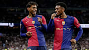 Alejandro Balde y Lamine Yamal disfrutaron de la goleada del FC Barcelona 