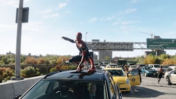 Spider-Man from Columbia Pictures' SPIDER-MAN: NO WAY HOME. Courtesy of Sony Pictures. ©2021 CTMG. All Rights Reserved. MARVEL and all related character names: © & ™ 2021 MARVEL