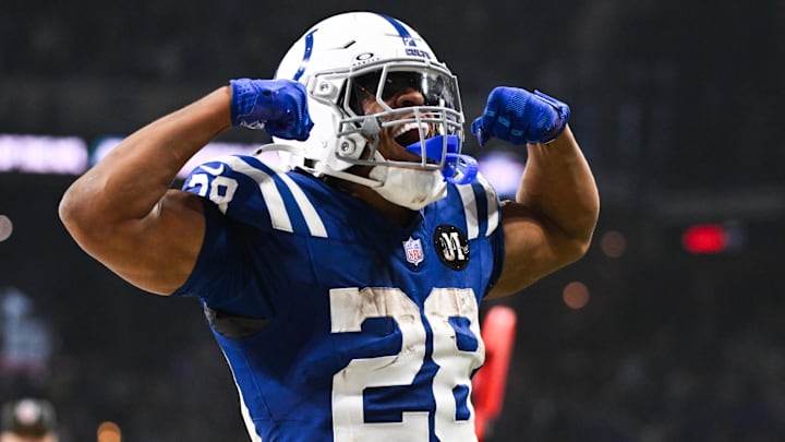 Bet the OVER on Jonathan Taylor's rushing yards total against the Falcons in Week 10.