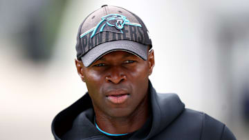 Carolina Panthers defensive coordinator Ejiro Evero