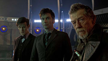 Picture shows MATT SMITH as the Eleventh Doctor, DAVID TENNANT as the Tenth Doctor, and JOHN HURT and in the 50th Anniversary Special - The Day of the Doctor