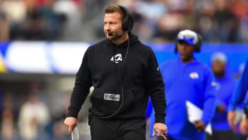 Dec 17, 2023; Inglewood, California, USA; Los Angeles Rams head coach Sean McVay watches game action