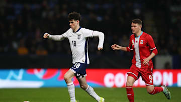 Archie Gray in England U21 action