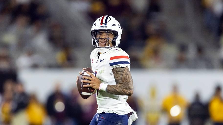 Arizona quarterback Noah Fifita looks to throw.