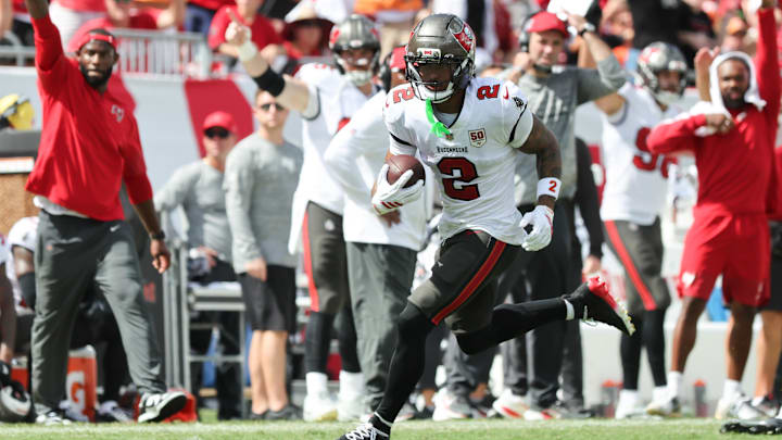 Tampa Bay Buccaneers wide receiver Emeka Egbuka. Tampa Bay Buccaneers wide receiver Emeka Egbuka.