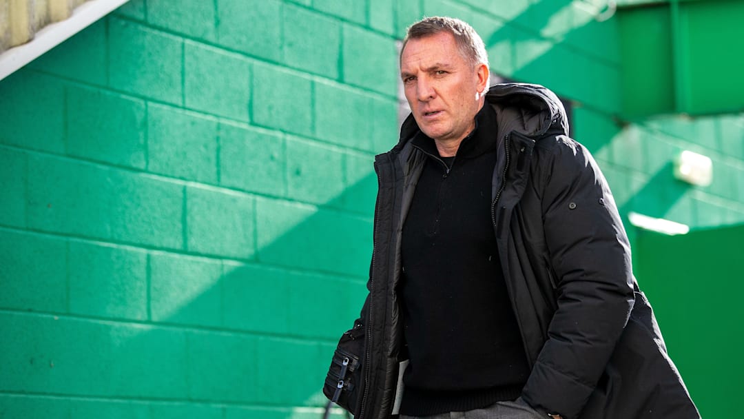 22nd February 2025; Easter Road, Edinburgh, Scotland: Scottish Premiership Football, Hibernian versus Celtic; Celtic Manager Brendan Rodgers arrives for the match 22nd February 2025; Easter Road, Edinburgh, Scotland: Scottish Premiership Football, Hibernian versus Celtic; Celtic Manager Brendan Rodgers arrives for the match