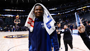 May 6, 2024; Denver, Colorado, USA; Minnesota Timberwolves guard Anthony Edwards (5) after the game