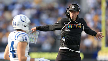 Alec Pierce and Shane Steichen of the Indianapolis Colts