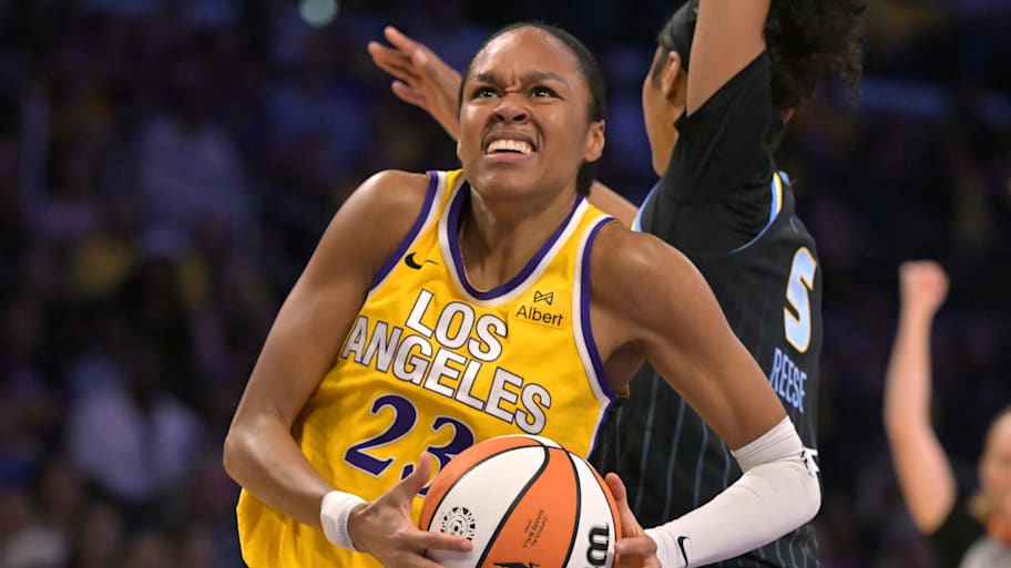 Azura Stevens with the ball