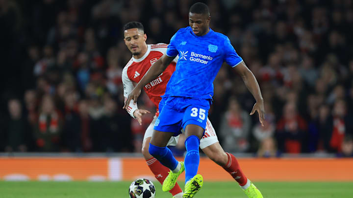 Im Achtelfinaler der Champions League hatte Christian Kofane mit Bayer Leverkusen das Nachsehen gegen den FC Arsenal