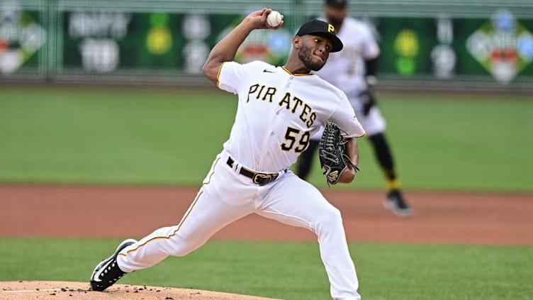 May 7, 2023; Pittsburgh, Pennsylvania, USA; Pittsburgh Pirates starting pitcher Roansy Contreras